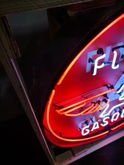 Neon Flying A Gasoline Advertisement Sign
