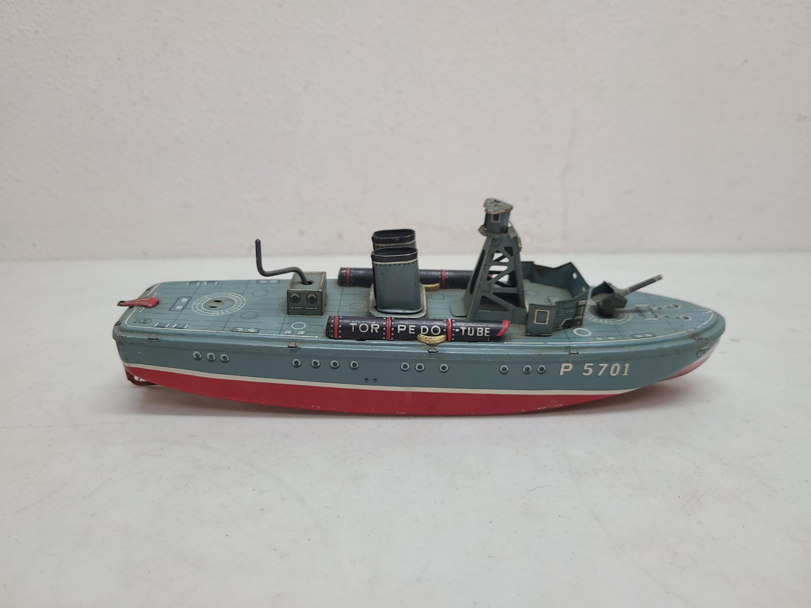 SAN US Military P5701 Wind Up Friction Toy Boat
