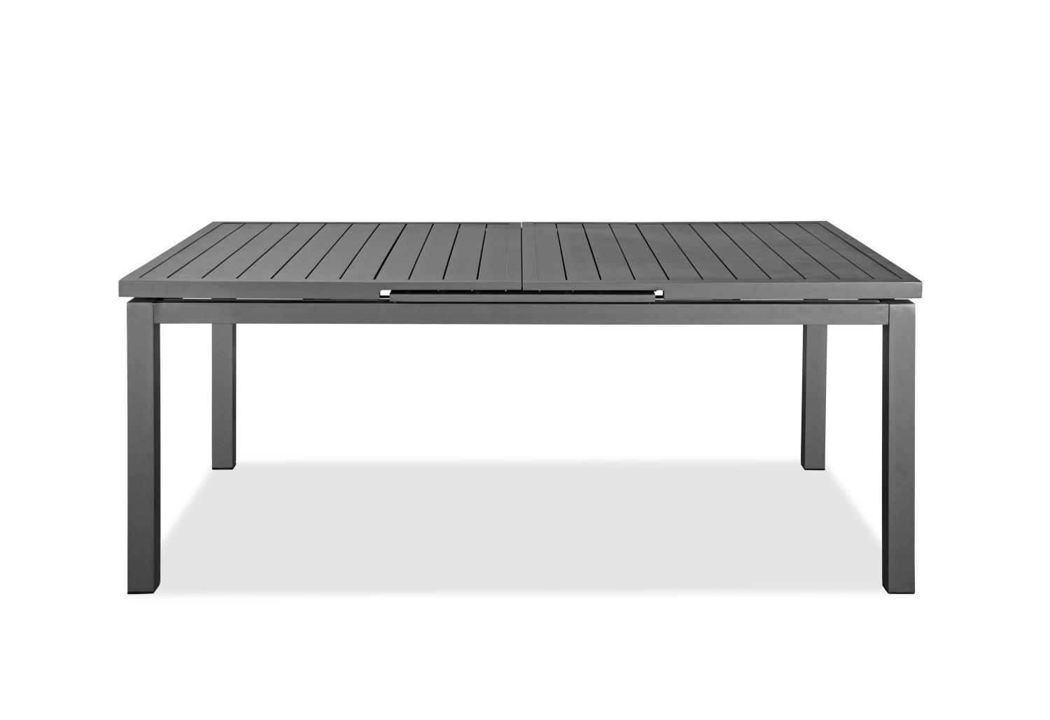 Whiteline Alum Indoor Outdoor Extendable Dining Table In Grey DT1567-GRY