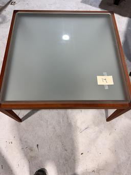 Coffee Table whith Glass Top, Made in Italy by Ceccoti - 31.5 x 31.5 inches,