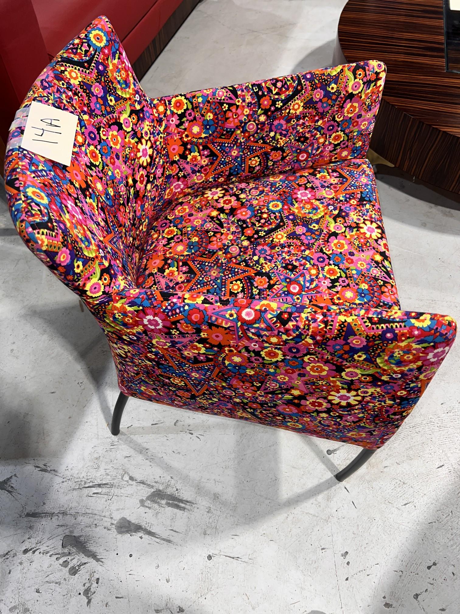 Versace Easy Chair  in Colorful Fabric,