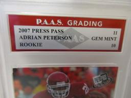 Adrian Peterson Sooners 2007 Press Pass ROOKIE #11 graded PAAS Gem Mint 10