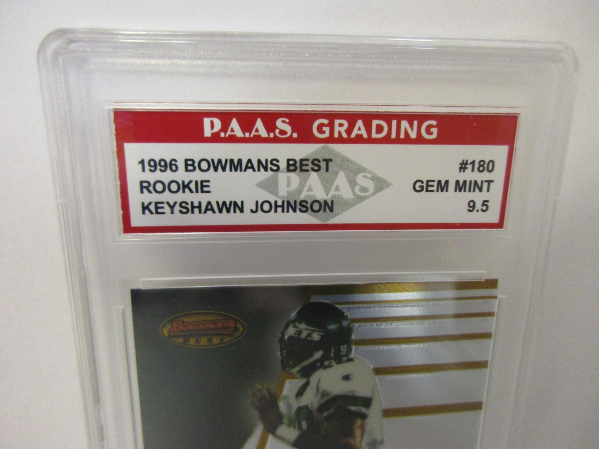 Keyshawn Johnson Jets 1996 Bowmans Best ROOKIE #180 graded PAAS Gem Mint 9.5