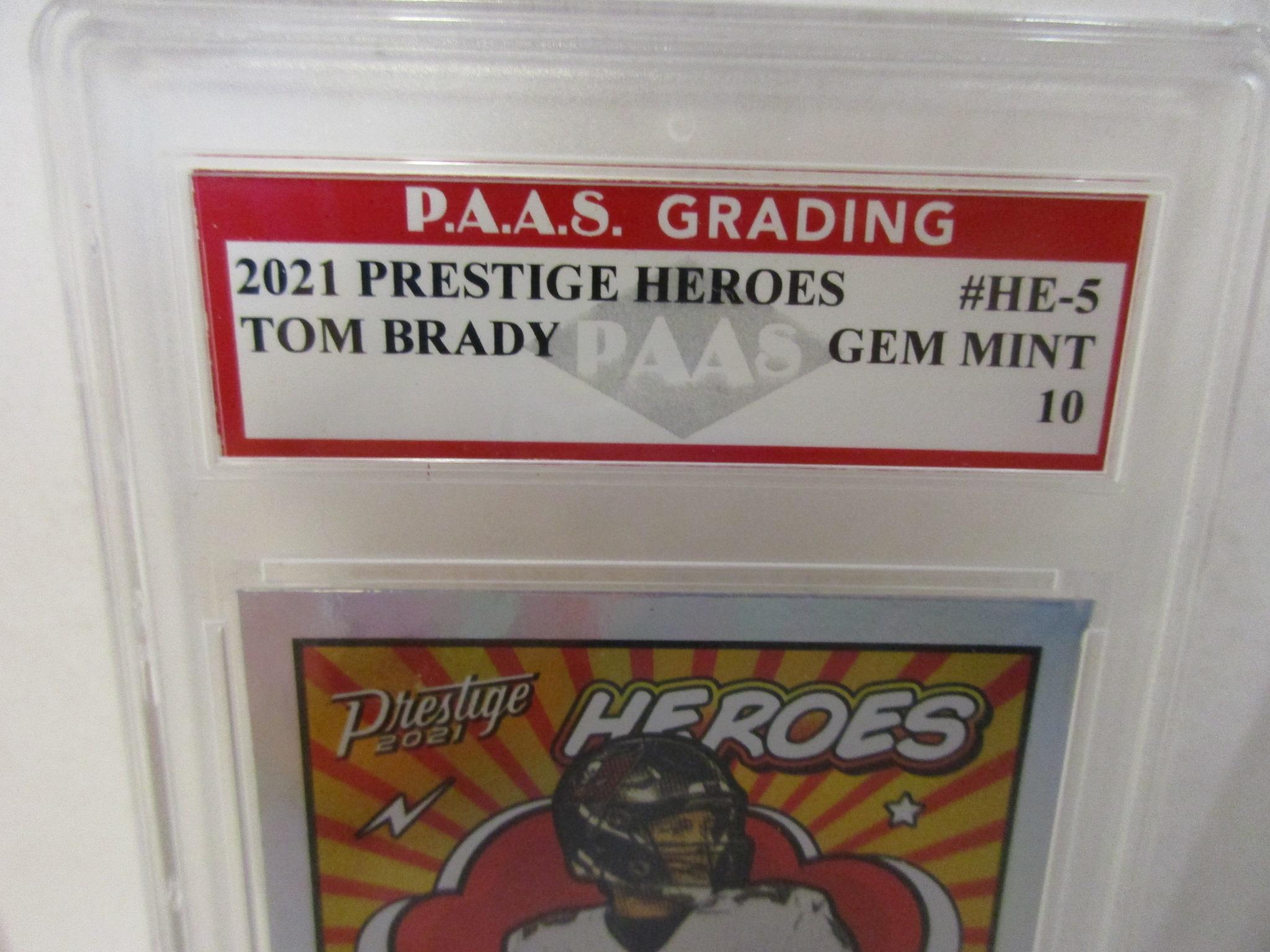 Tom Brady Buccaneers 2021 Prestige Heroes #HE-5 graded PAAS Gem Mint 10