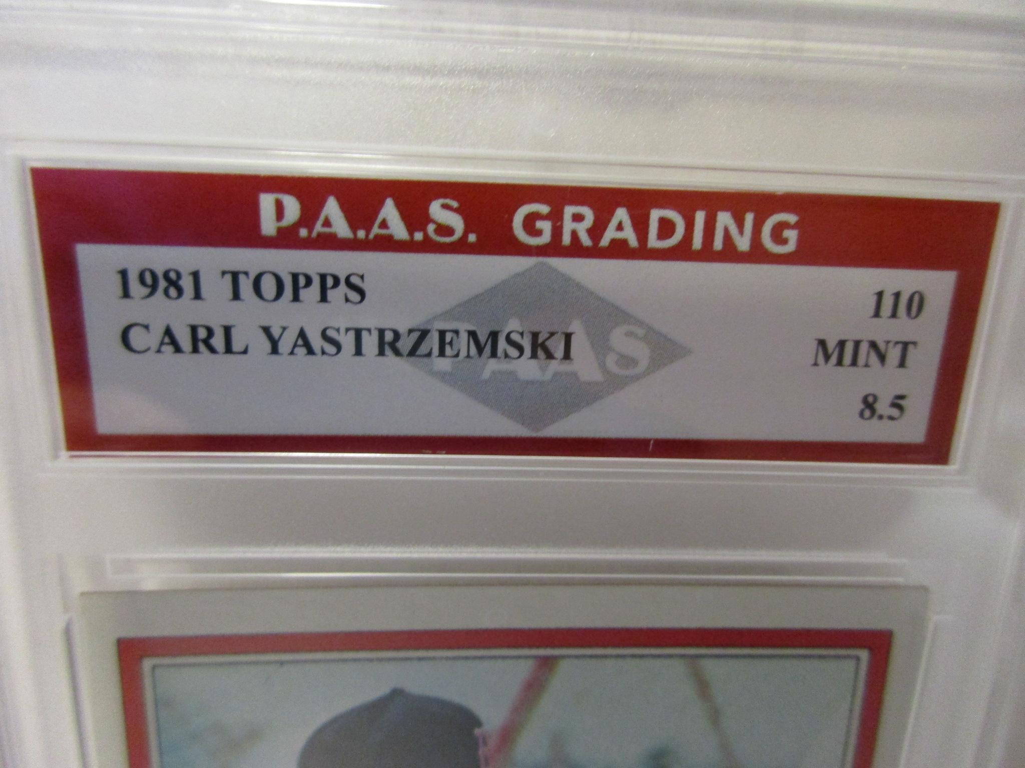 Carl Yastrzemski Red Sox 1981 Topps #110 graded PAAS Mint 10