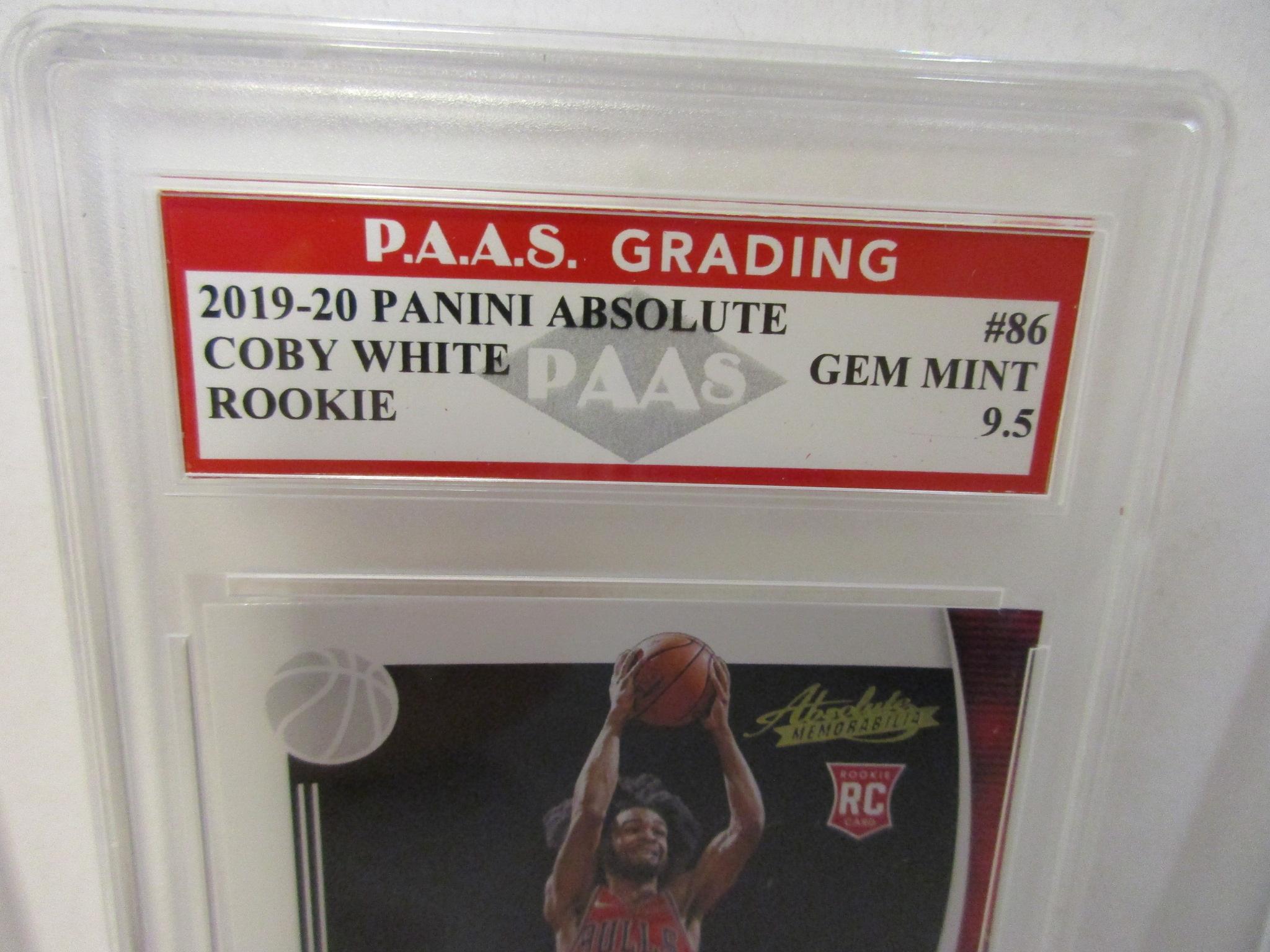 Coby White Chicago Bulls 2019-20 Panini Absolute ROOKIE #86 graded PAAS Gem Mint 9.5