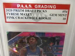 Tyrese Maxey Kentucky 2020 Prizm DP Pink Cracked Ice Prizm ROOKIE #54 graded PAAS Gem Mint 10