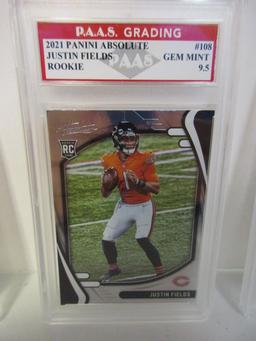 Justin Fields Chicago Bears 2021 Panini Absolute ROOKIE #108 graded PAAS Gem Mint 9.5
