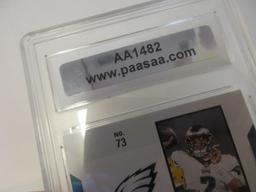 Jalen Hurts of the Philadelphia Eagles signed autographed slabbed sportscard PAAS Holo 482