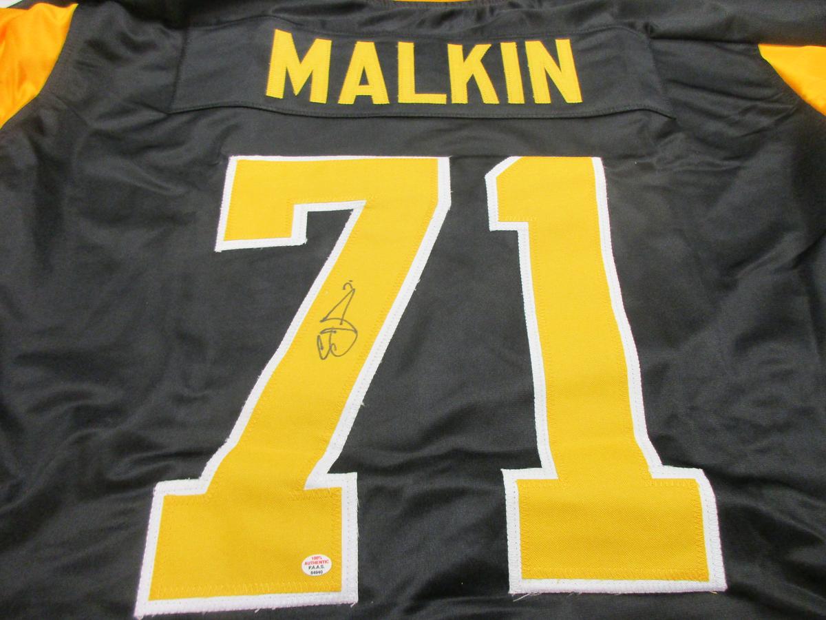 Evgeni Malkin of the Pittsburgh Penguins signed autographed hockey jersey PAAS COA 940