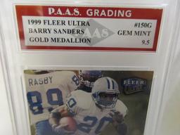 Barry Sanders Detroit Lions 1999 Fleer Ultra Gold Medallion #150G graded PAAS Gem Mint 9.5