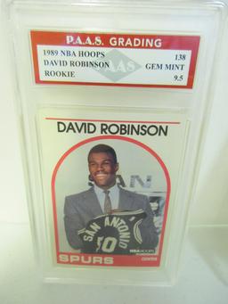 David Robinson San Antonio Spurs 1989 NBA Hoops ROOKIE #138 graded PAAS Gem Mint 9.5