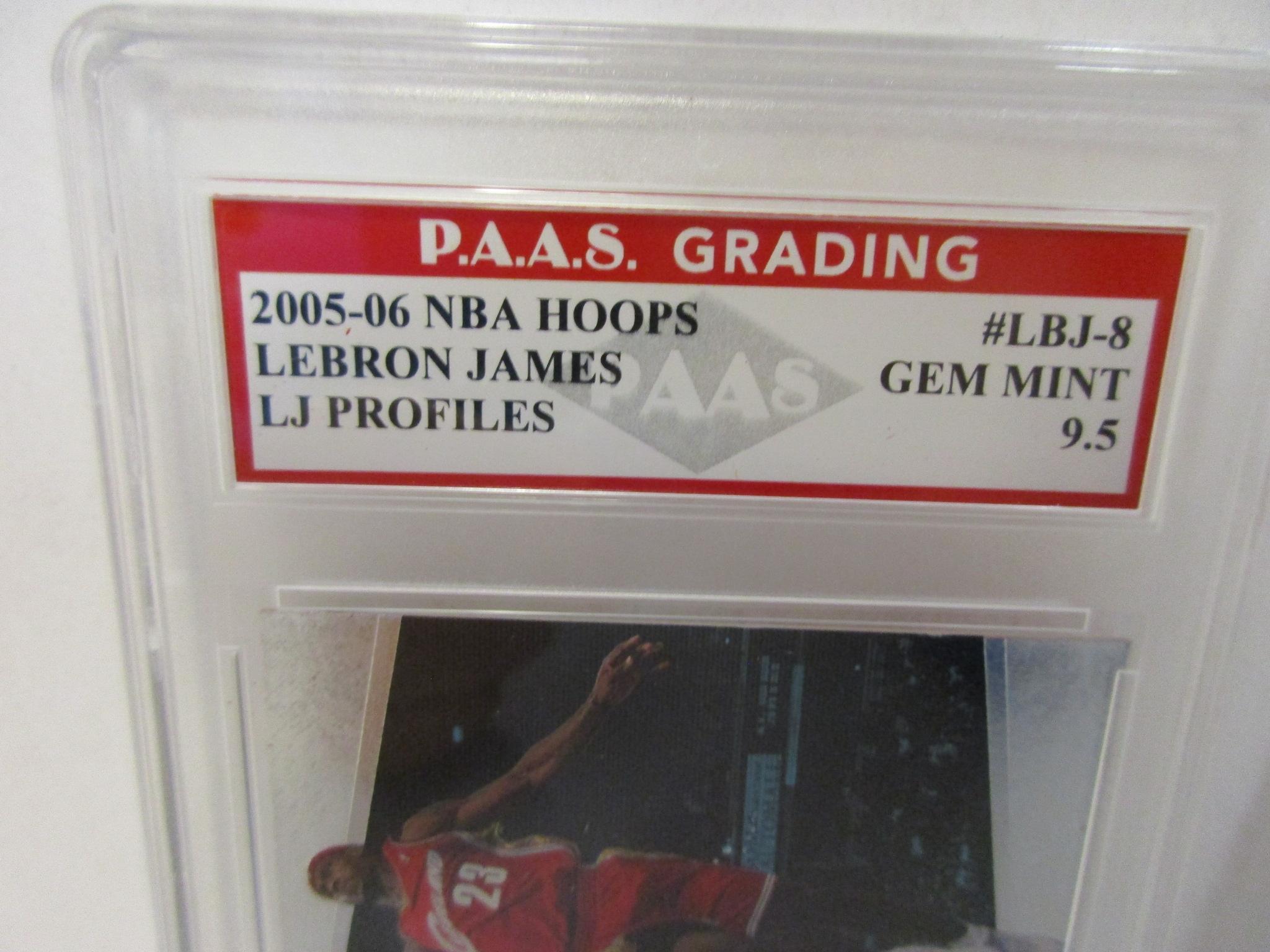 LeBron James Cavaliers 2005-06 NBA Hoops LJ Profiles #LBJ-8 graded Gem Mint 9.5