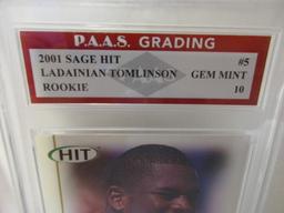 LaDainian Tomlinson TCU 2001 Sage Hit ROOKIE #5 graded PAAS Gem Mint 10