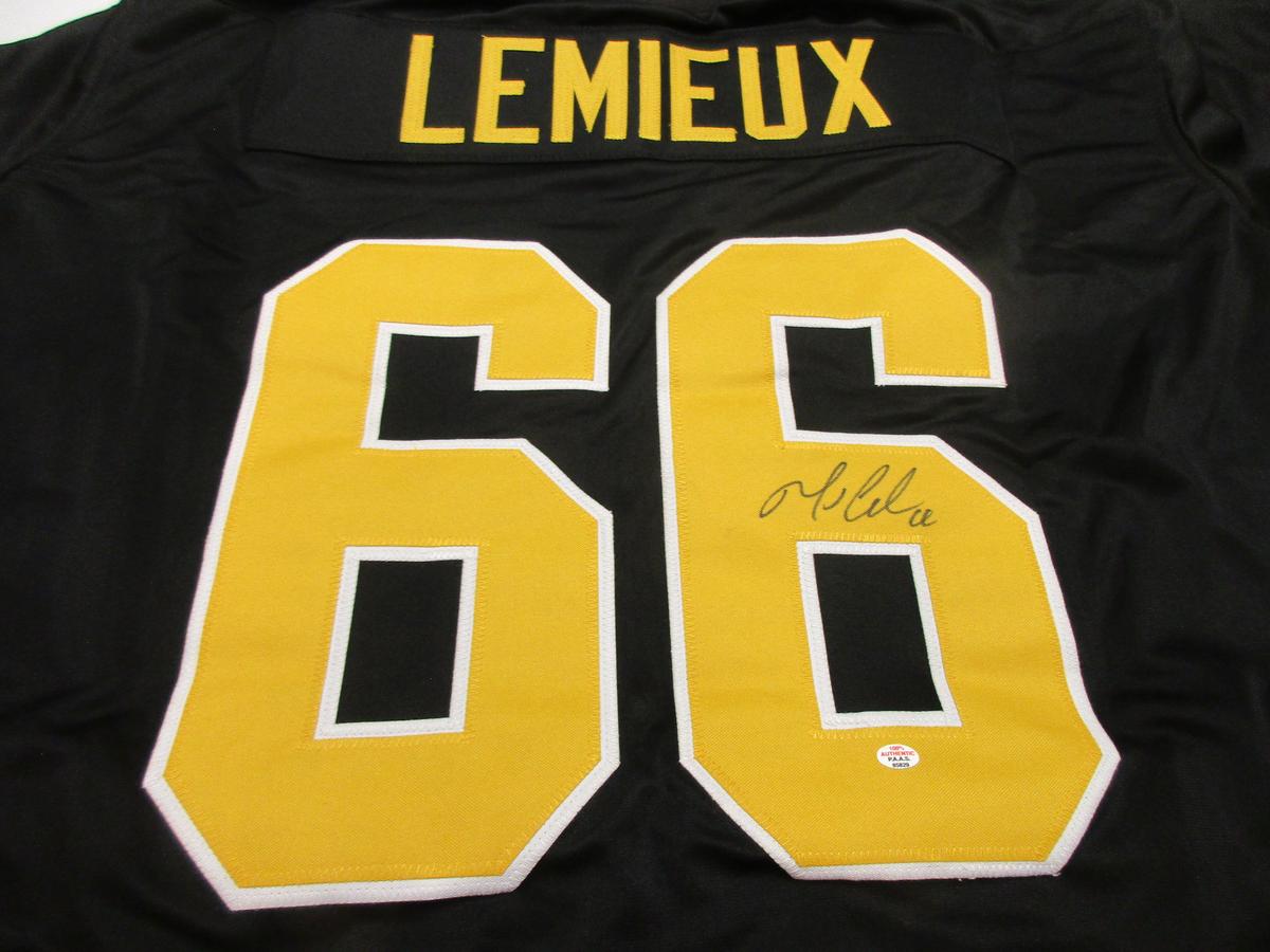 Mario Lemieux of the Pittsburgh Penguins signed autographed hockey jersey PAAS COA 829