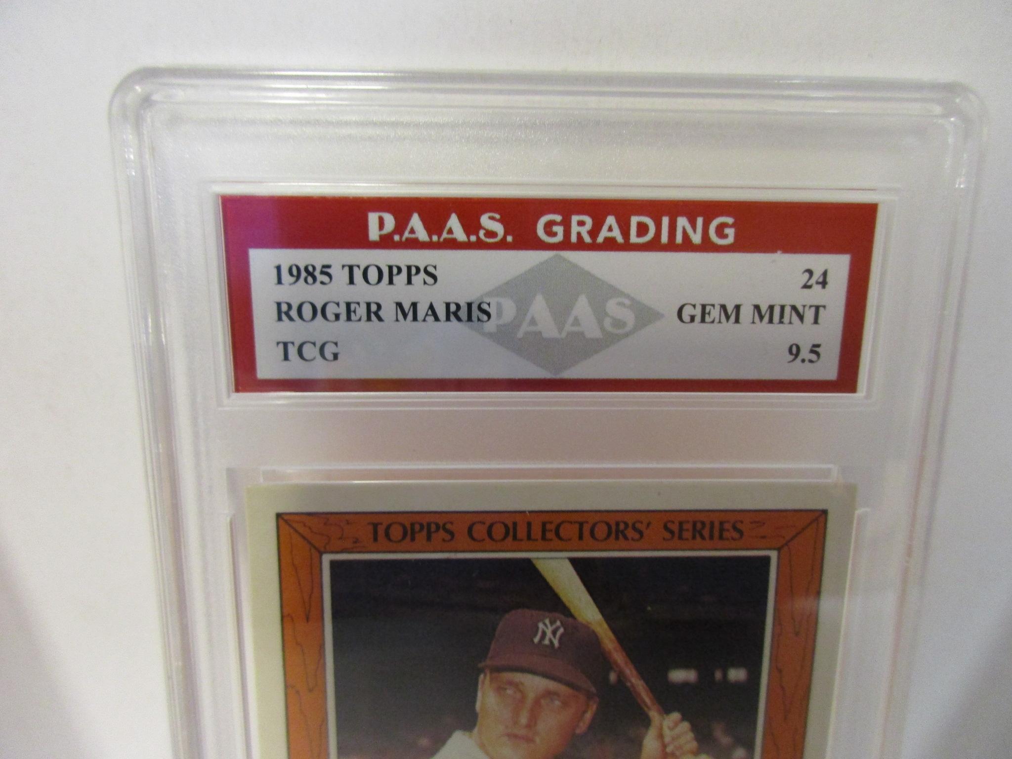 Roger Maris Yankees 1985 Topps TCG #24 graded PAAS Gem Mint 9.5