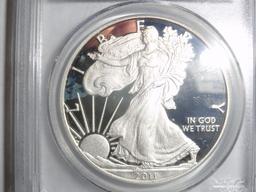 (5) 2011 PCGS FIRST STRIKE 25TH ANNIVERSARY SILVER AMERICAN EAGLE COIN SET