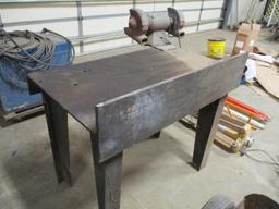 45" x 27" Metal Table w/ Bench Grinder
