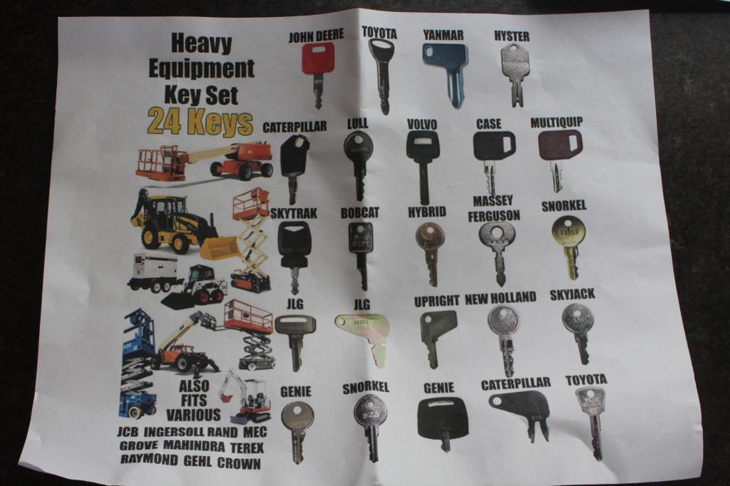 Lot of (24) Universal Heavy Equipment Keys
