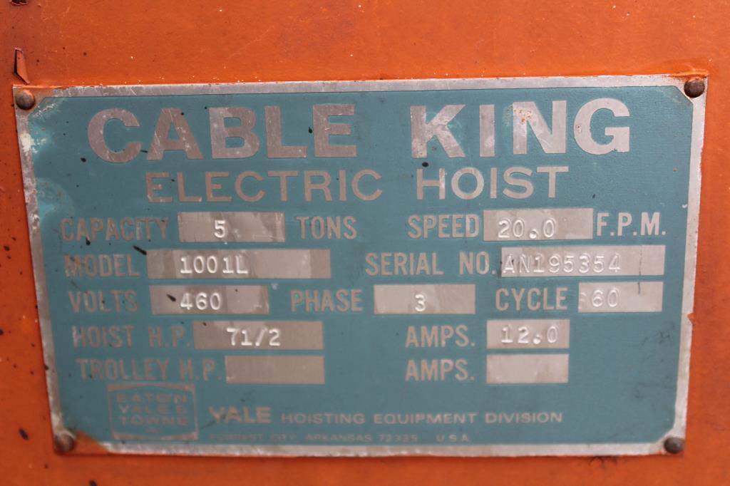 Cable King 5-Ton Overhead Hoist