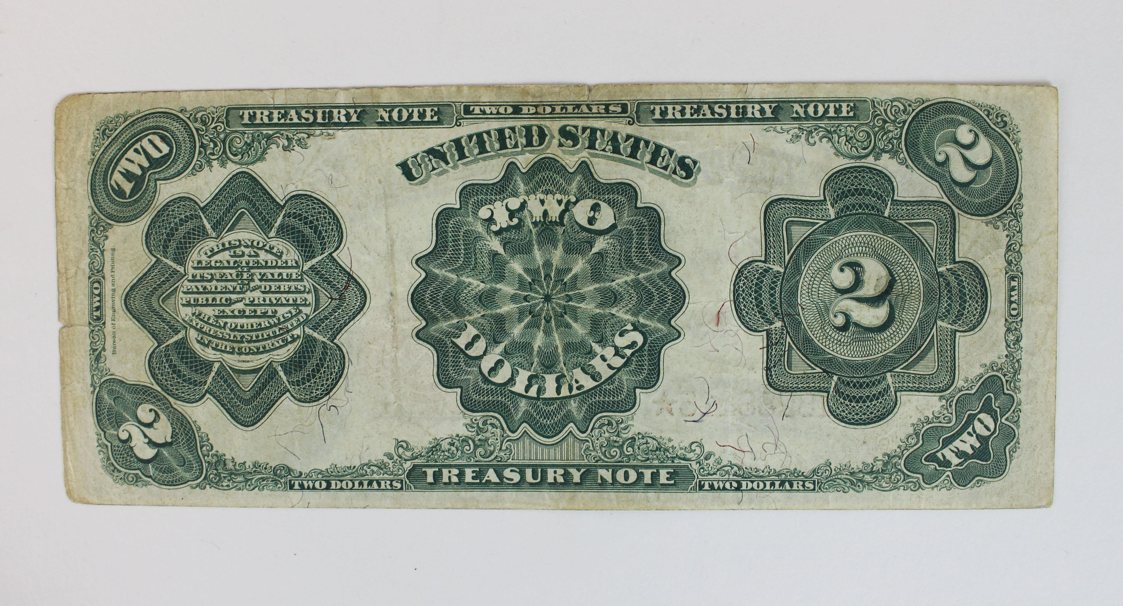 United States Series 1891 $2 Treasury Note - McPherson