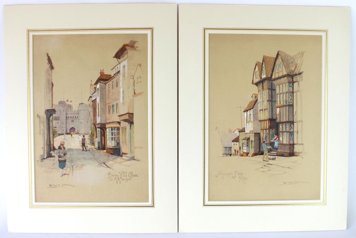 Lot of Two Original Watercolors by Artist Ernest Uden