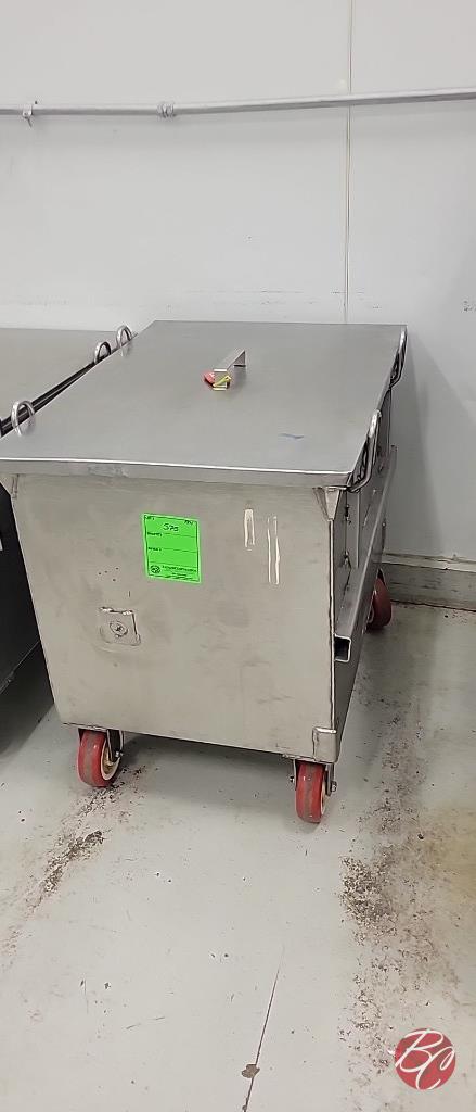 Stainless Steel Meat Lug Cart W/ Casters & Lid