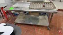 Stainless Steel Worktop Table W/ Casters 63"