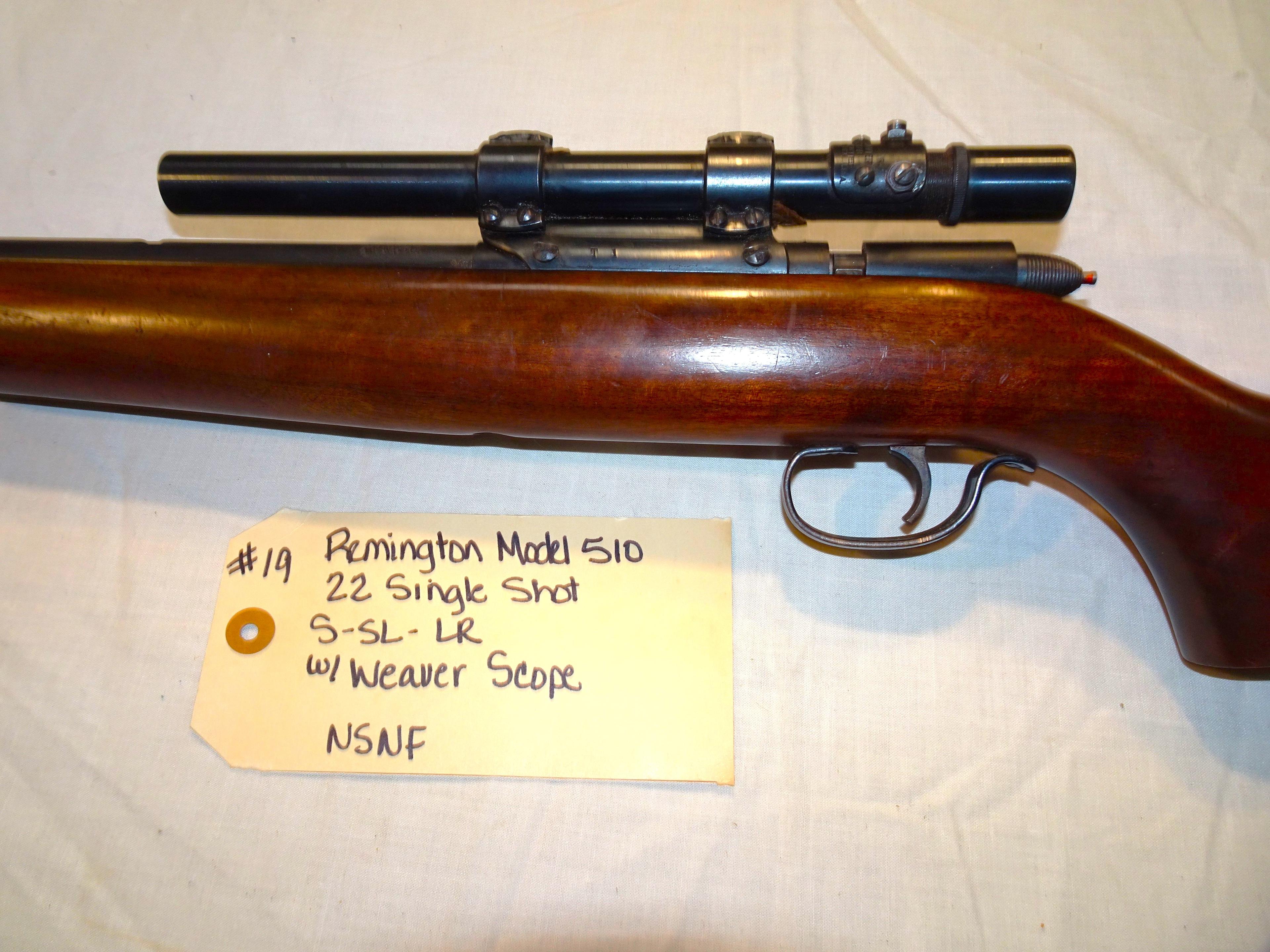 Remington Model 510 22 Single Shot S-SL-LR w/Weaver Scope
