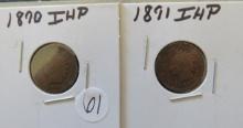 1890 & 1891- Indian Head Penny