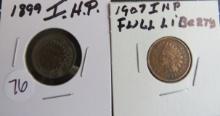 1899, 1907 Indian Head Penny