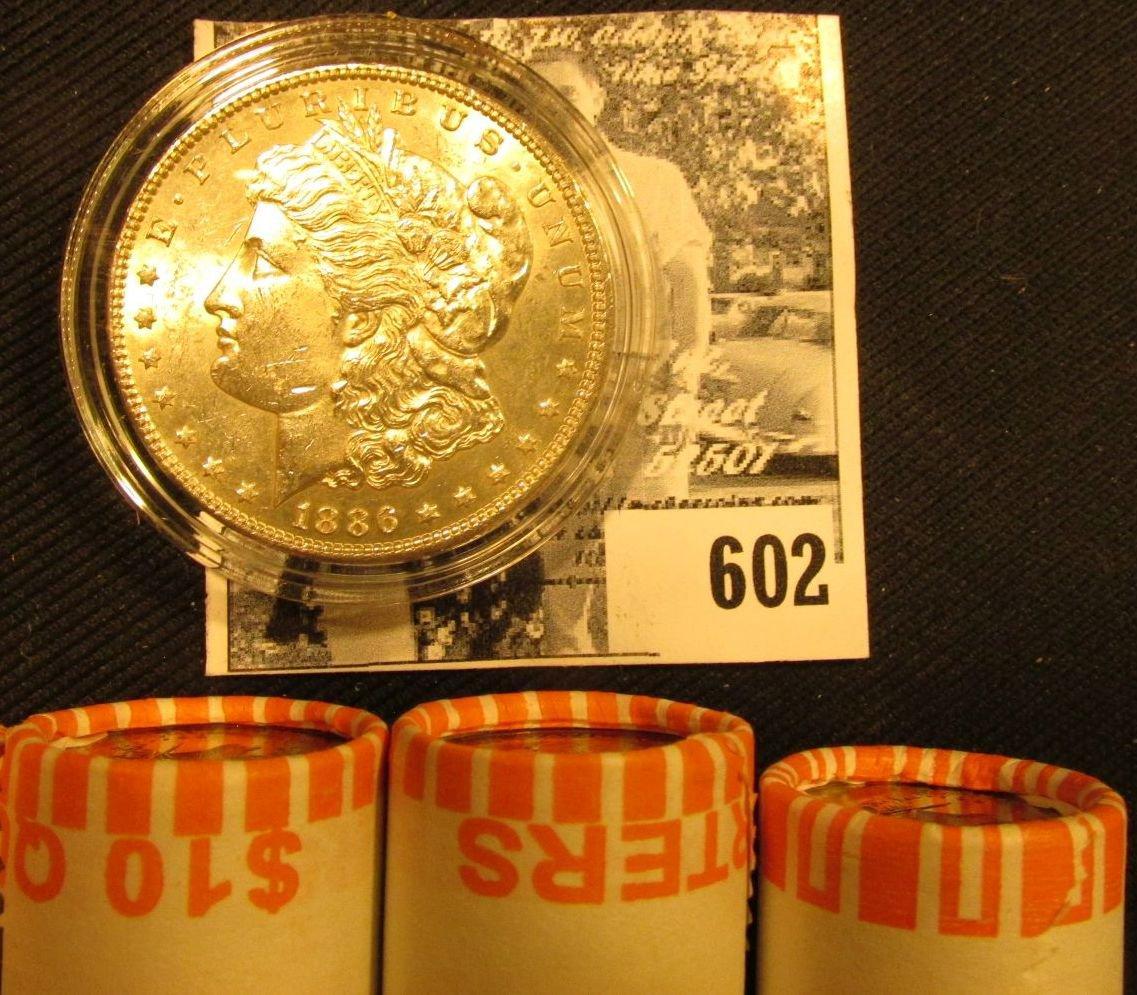 (4) 2000 D Original BU Bank-wrapped Rolls of Massachusetts Statehood Quarters; & 1886 P BU Morgan Si