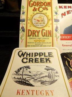 (6) Mint Condition Liquor Bottle Labels from the Post Prohibition Liquor era. Very colorful.