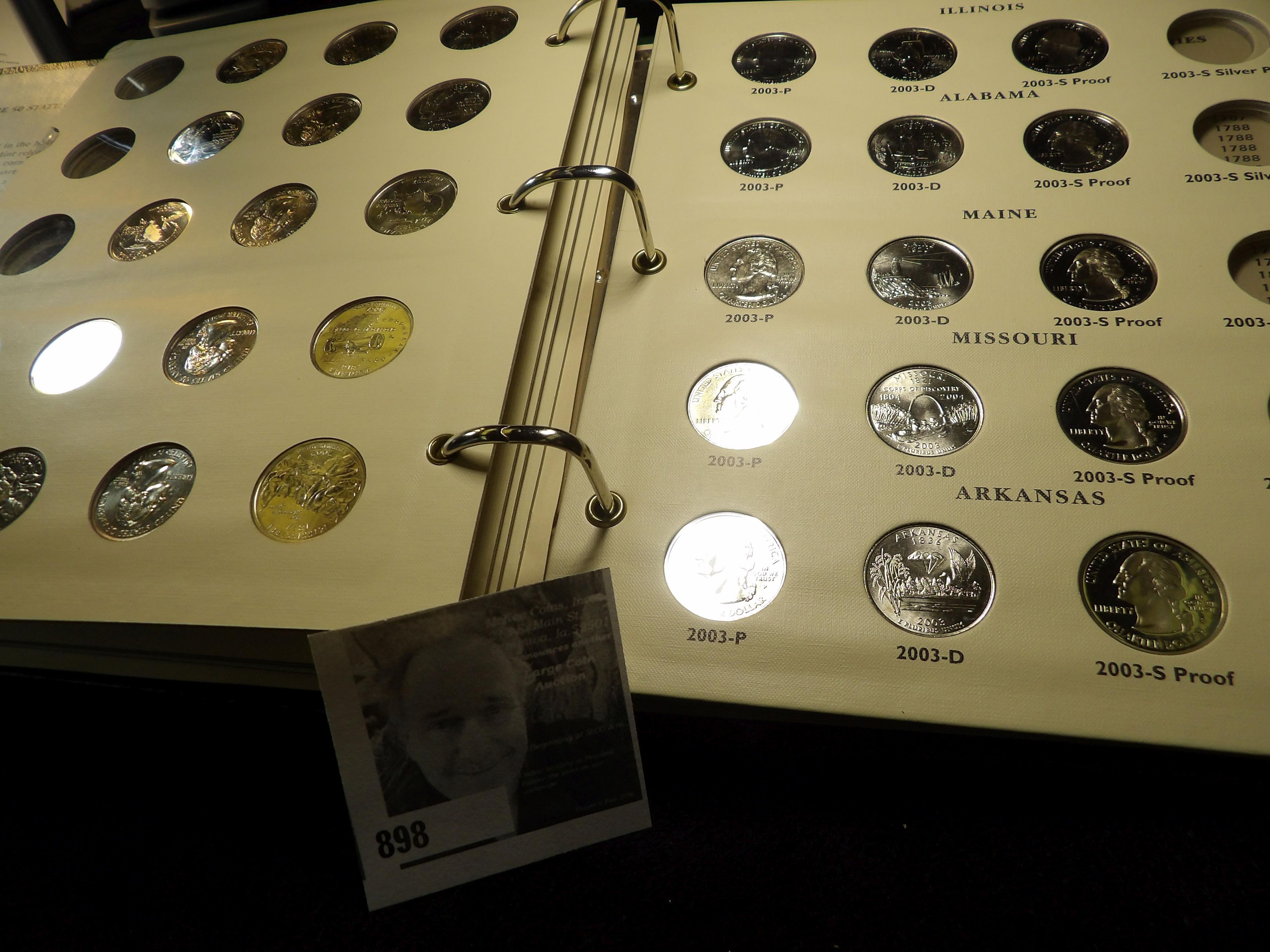 Incomplete Littleton Custom Coin Album with 1999 P, D, & S Delaware, Pennsylvania, New Jersey, Georg