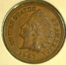 1907 Indian Head Cent, Rare Rotated Reverse, EF.