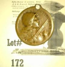 1916 Verdun World War I Medal with loop.