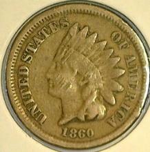 1860 U.S. Indian Head Cent, Very Good.