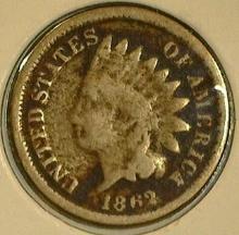 1862 U.S. Indian Head Cent, Good.