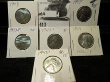 1943, 43D,  43S Circ. and 1943P, 43D, 43S Uncirculated Lincoln Cents Sets.