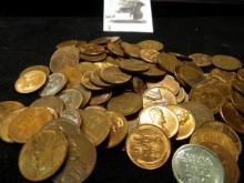 Bag of more than 100 old Lincoln Cents. Most appear to high grade Wheat back cents.