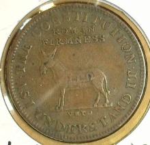 1840's Hard Times Token, I Take the Responibility with Mule on Rev.