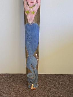 PAINTED FENCE PICKET WITH MERMAID