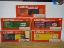 5 LIONEL HI CUBE BOX CARS