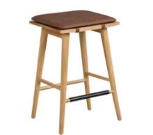 Nathan James Barker 25 in. Chestnut Wood Backless Counter Height Bar Stool