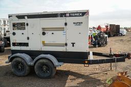 Terex T70C T/A Towable Generator, 60KW, 4-Cylinder Diesel, Pintle Hitch, Hour Meter Reads:10781,