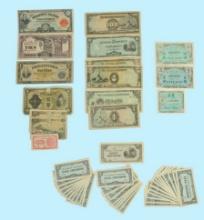 Roughly 60 Assorted WWII Currency - Japanese Occupation Notes/Yen/Philippine & Military Script (WRW)