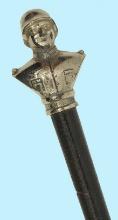 WWII German Swagger Stick with Decorative Bust Topper (KDW)