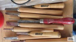 lot of lathe knives and cutters
