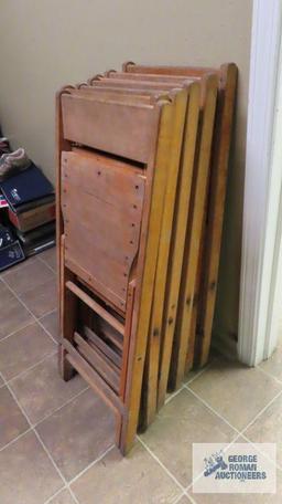 Lot of wooden folding chairs