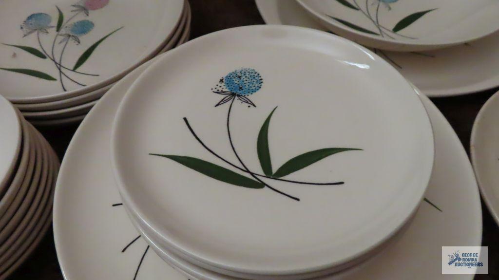 Vintage Lady Price handpainted...floral dishes, service for 8